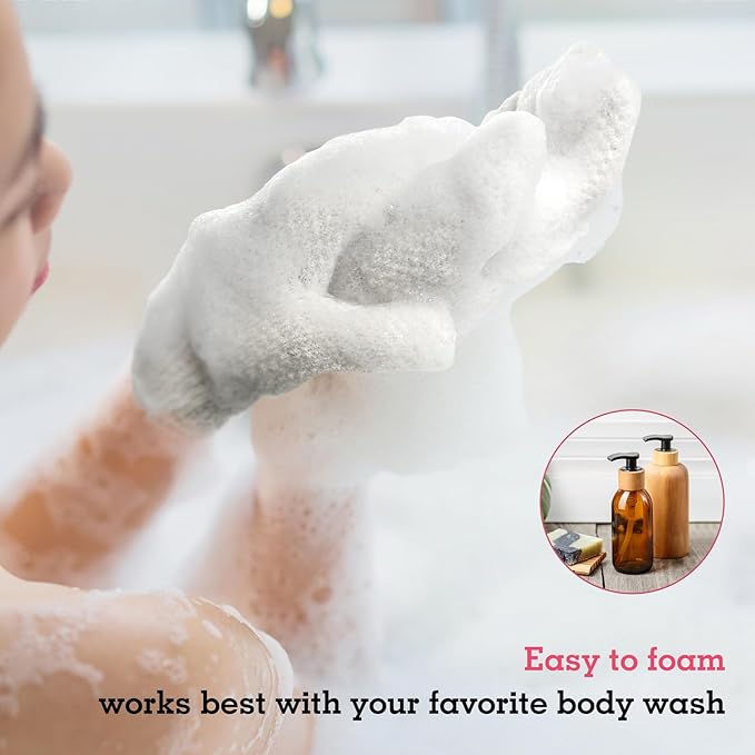 Evridwear Exfoliating Glove Shower Gloves Exfoliate Dead Skin - Image 6
