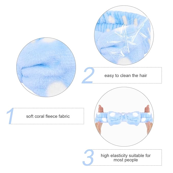 Semato 8 Pcs Blue Dot Bachelorette Party Favor Set Bridesmaid Headband Skincare - Image 2