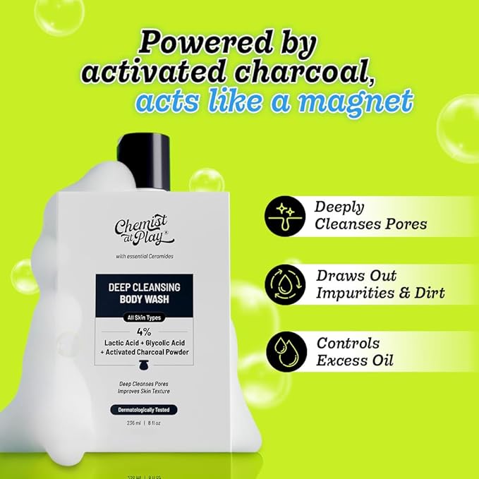 Chemist at Play Deep Cleansing Body Wash| Activated Charcoal Removes Dirt | - Image 2