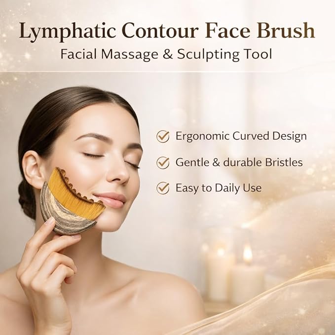 2PCS Lymphatic Contour Face Brush, Ergonomically Designed to Fit The Skin - Image 2