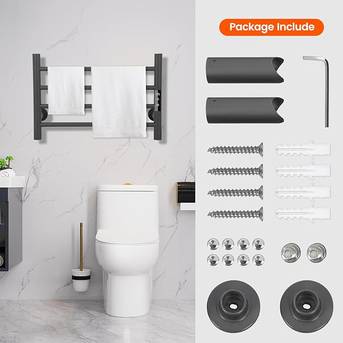 4 Bars Towel Warmer Rack, Electric Wall Mounted Heated Towel Rack - Image 6