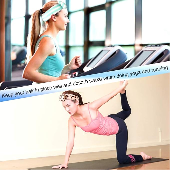 Hishexin 8 Pack Spa Headbands for Women, Soft Bow Skincare Headband for Washing - Image 4