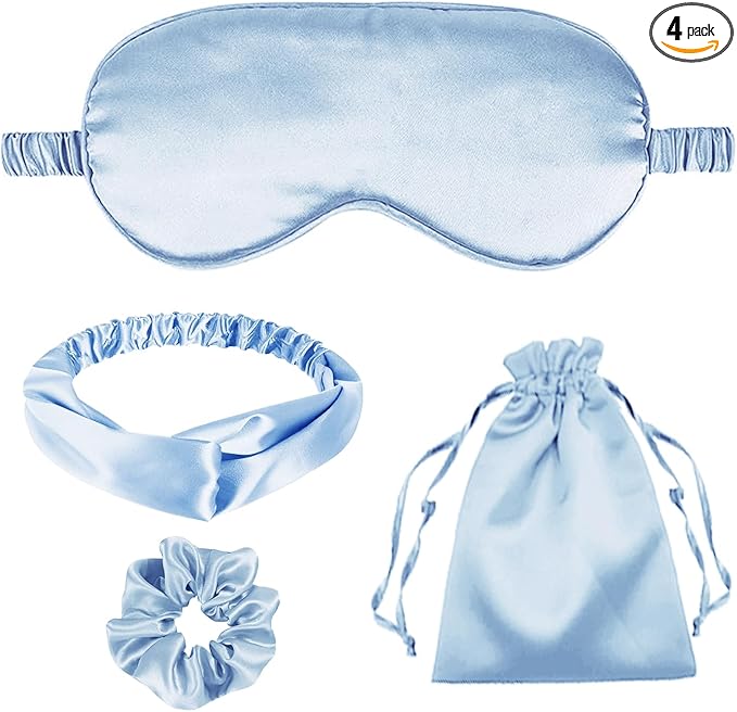 4Pcs Silk Sleep Masks Satin Eye Mask Silky Eyes Cover Blindfold Eyeshade by WJingYiJia