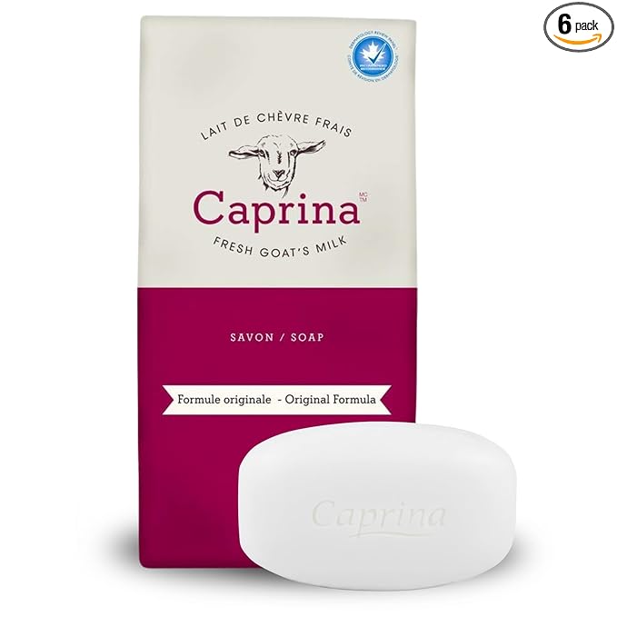 Caprina Fresh Goat’s Milk Bar Soap ORIGINAL 3.2 oz each, Classic Clean Scent by Caprina