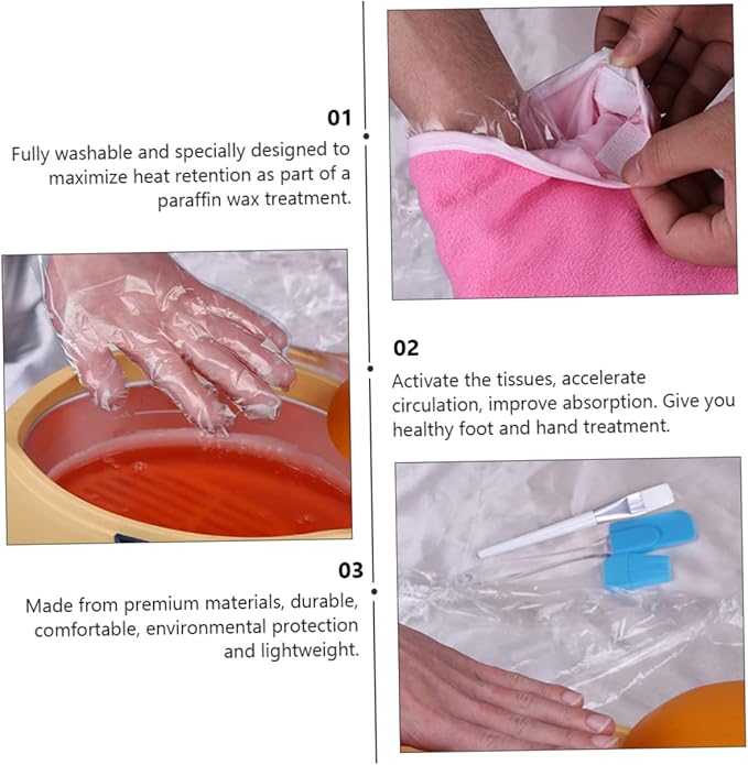 1set Paraffin Wax Hand Gloves Foot Care Supplies Hand Treatment Spa Foot Cover - Image 7