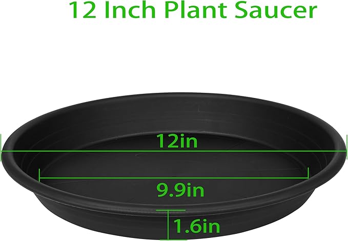 2 Pack of Plant Saucer 12 inch, 12 inch Plastic Plant Drip Trays, Heavy Duty - Image 2
