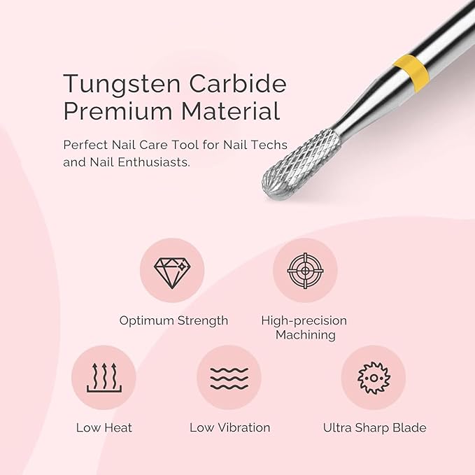 MelodySusie Cuticle Clean Nail Drill Bit 3/32'', Professional Safety Carbide - Image 4