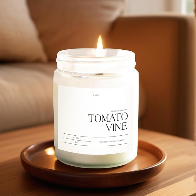 Tomato Vine Candles for Home Scented, Natural Soy Wax Aromatherapy Non Toxic - Image 6