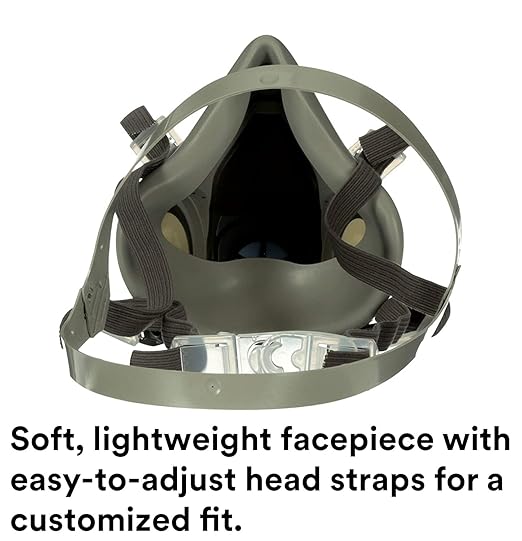 3M Half Facepiece Reusable Respirator 6200, Four-Point Harness, Comfortable Fit - Image 2