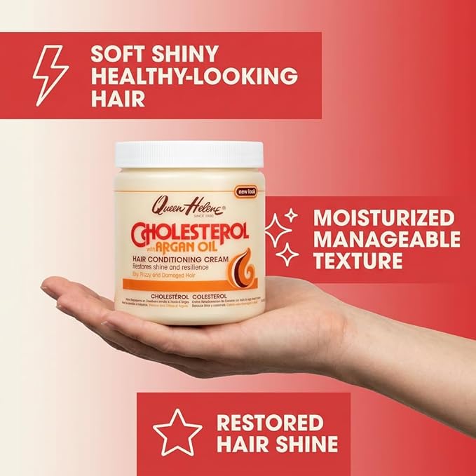 QUEEN HELENE Cholesterol Hair Conditioning Creme Argan Oil, 15 oz | Deep - Image 8