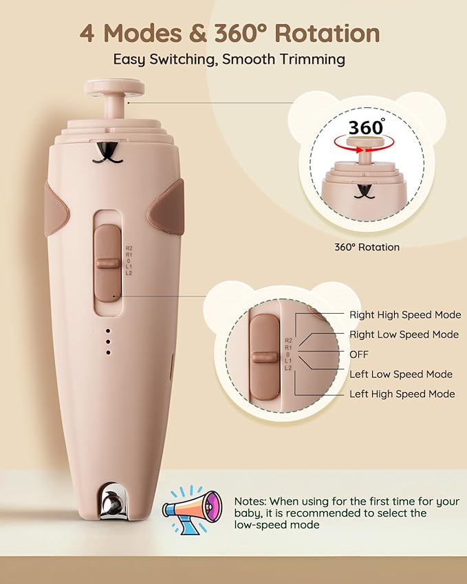Lilian&Gema Baby Healthcare and Grooming Kit, 28-in-1 Rechargeable Nail Trimmer - Image 7
