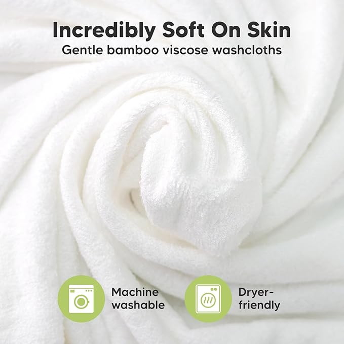 6-Pack Baby Washcloths – Soft Absorbent Viscose from Bamboo Washcloths - Image 2