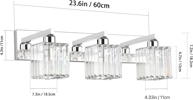 Aipsun Vanity Light Fixtures Crystal Bathroom Lighting Fixtures Chrome Vanity - Image 6