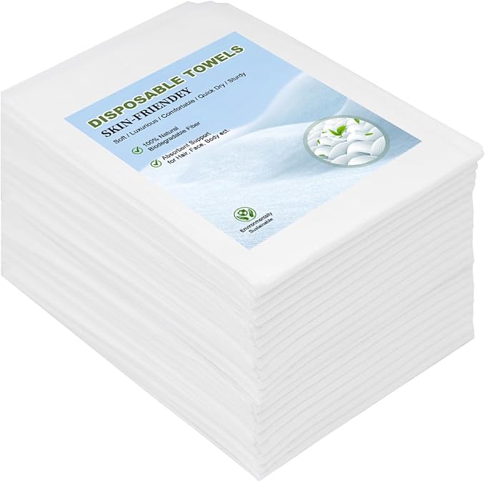 Disposable Hair Drying Towel 32"x16", Ultra Absorbent & Soft Disposable Body by Tvvcalk