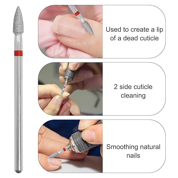 Nail Drill Bits, 3/32 Inch Diamond Acrylic Nail Drill Bits - Image 4
