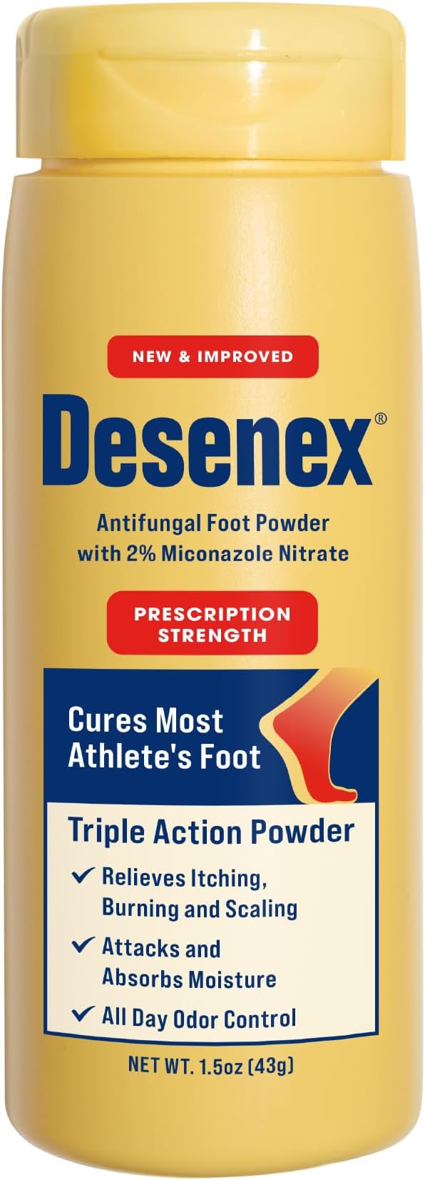 Desenex Anti-Fungal Foot Powder, Cures Most Athlete’s Foot, 2% Miconazole by Desenex