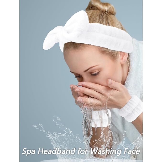 VELSCRUN Spa Headbands for Wash Face, Makeup Headband, Facial Skincare Headbands - Image 2