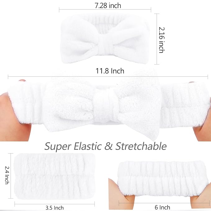 VELSCRUN Spa Headband, Makeup Face Wash Skincare Headbands, Bow Hair Band Party - Image 7