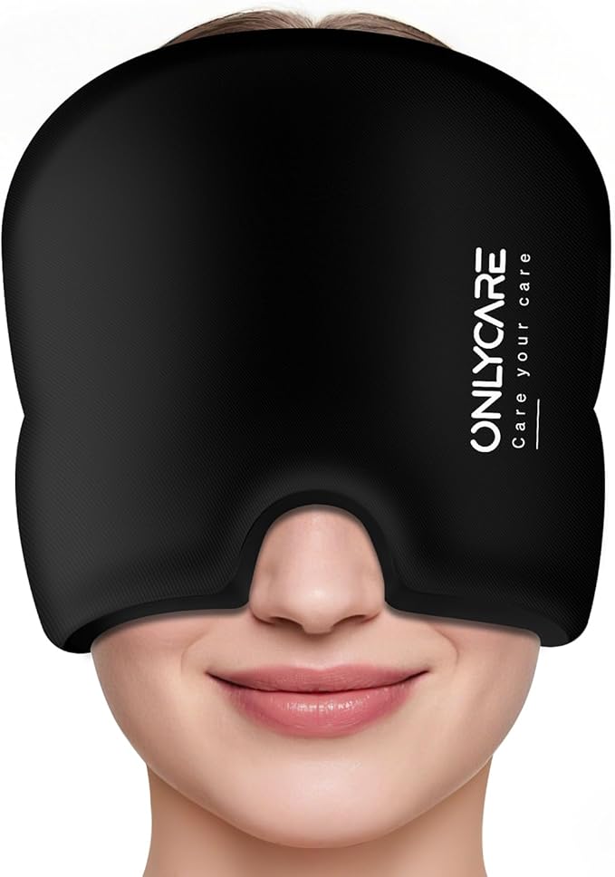 ONLYCARE Migraine Relief Cap, Soothing Migraine Mask, Upgraded Odorless Gel Ice by ONLYCARELLC