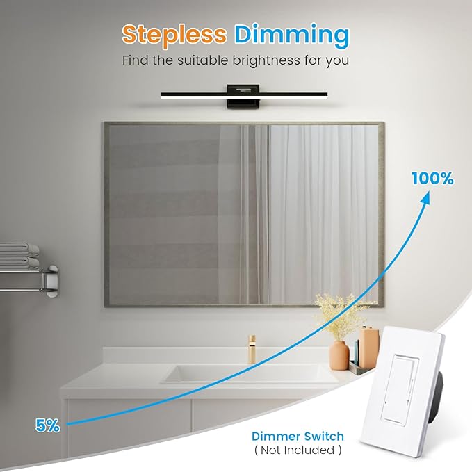 VOLISUN Modern Bathroom Vanity Light 31.5 inch, 18W Dimmable 5CCT Led Bathroom - Image 4