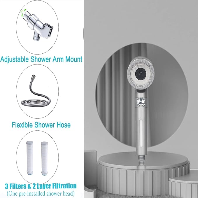 Shower Head with Handheld, Shower Heads High Pressure, High Flow Even with Low - Image 8
