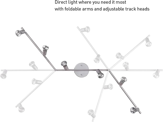 Globe Electric 59351 Payton 6-Light Foldable Track Lighting, Matte Silver - Image 12