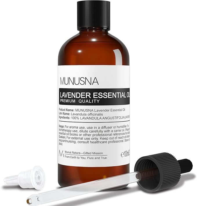 Lavender Essential Oil, Pure & Natural Lavender Oil 100ML, Premium Grade by MUNUSNA