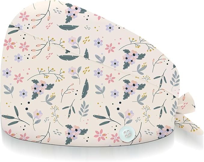 Adjustable Scrub Cap with Buttons & Sweatband, Working Hat with Elastic Tie Back - Image 8