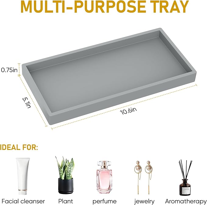 EG-SIPRO Bathroom Counter Tray, Rectangular, Shatterproof, Soap Dispenser Tray - Image 5