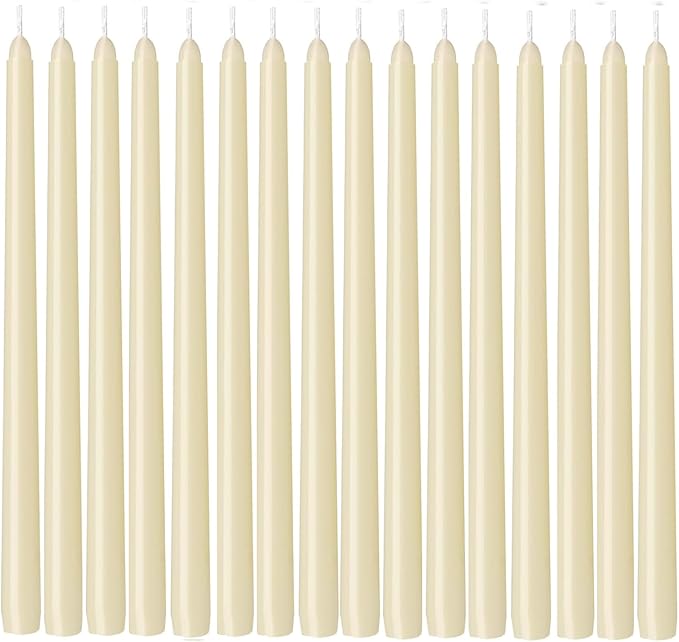 WPONSZU 16 Pack Ivory Taper Candles, 7-8 Hours Burn Time, Smokeless and Dripless - Image 2