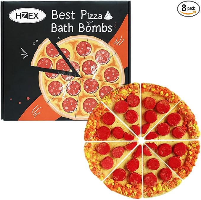 HZEX Pizza Bath Bombs Set of 8 Slices – Large Fizzies by HZEX