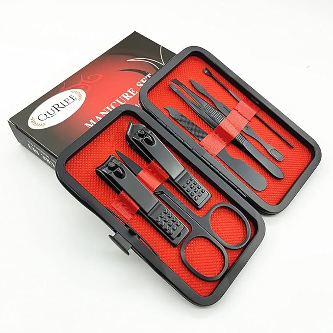 QURIPE 7pcs Manicure Set, Nail Clippers Kit, Stainless Steel Manicure Kit by QURIPE