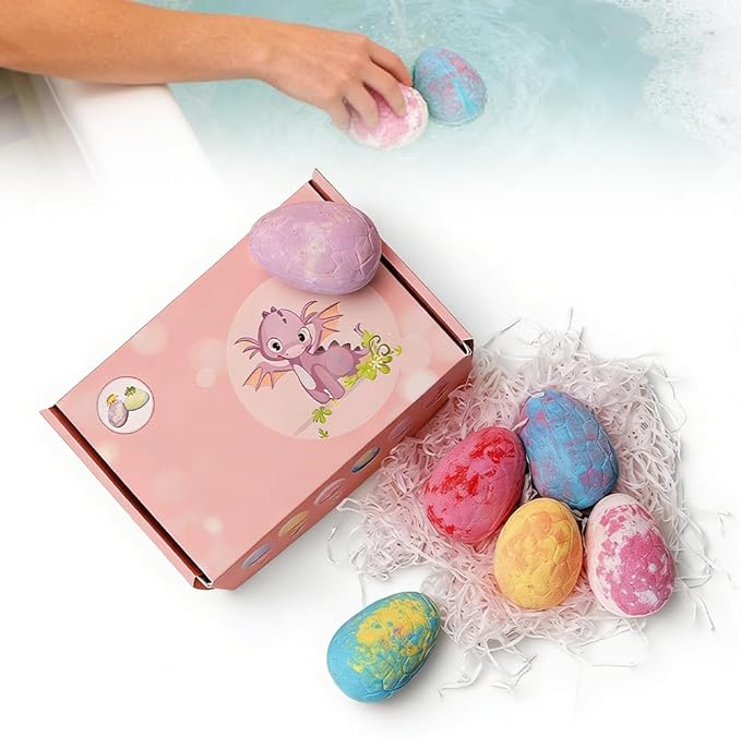 Bath Bombs with Surprise Inside, 6/12 Pack Fizzy Bubble Bath Gift Set, Dinosaur - Image 9