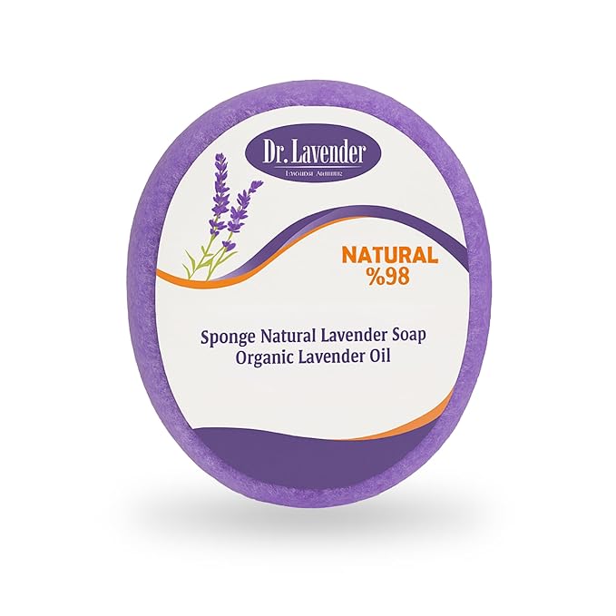 Soap Infused Sponge Scrubber – Farm Fresh Lavender Essential Oil – 2-in-1 by Unknown