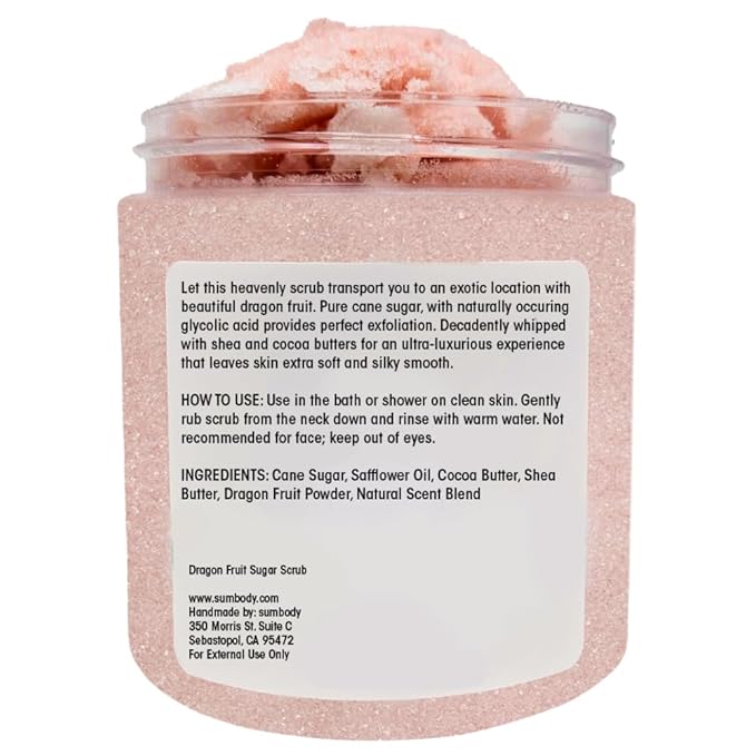Sumbody USA Dragon Fruit Shea Sugar Body Scrub Moisturizing Exfoliating Body - Image 2
