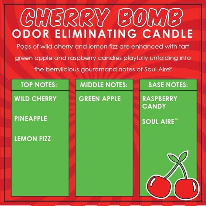 Cherry Bomb Two Pack Odor Eliminating Highly Fragranced Candle - Image 4