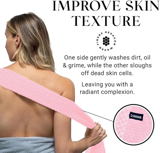 Sima Brand Exfoliating Washcloth Face & Body Scrub Towel - Image 4