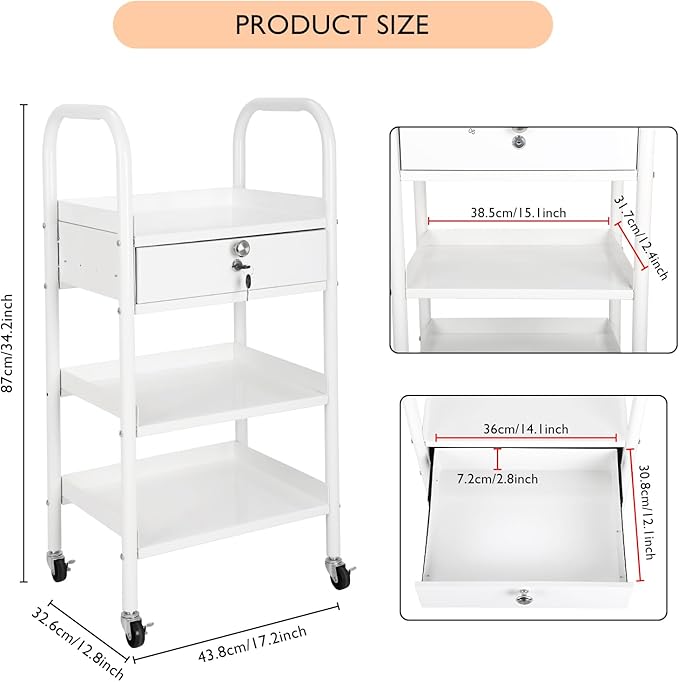 LEIBOU Beauty Salon Trolley Cart Hair Station - Image 2