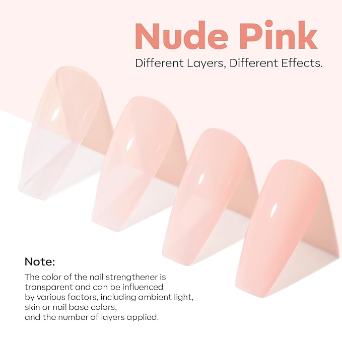 modelones Nail Strengthener and Growth Jelly Nude Pink Nail Polish Nail - Image 4