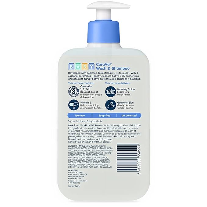 CeraVe Baby Wash & Shampoo, 2-in-1 Tear-Free - Image 9