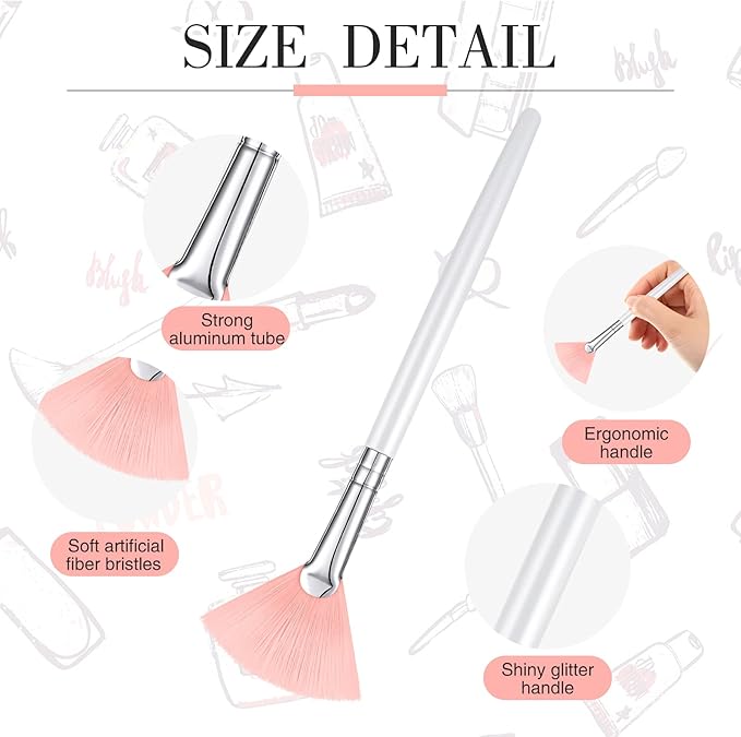 9 Pieces Facial Fan Mask Brushes, Soft Facial Applicator Brushes Tools - Image 3