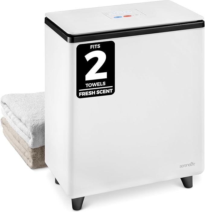 SereneLife Rectangular Towel Warmer Bucket, Large Capacity Single Touch Towel & by SereneLife