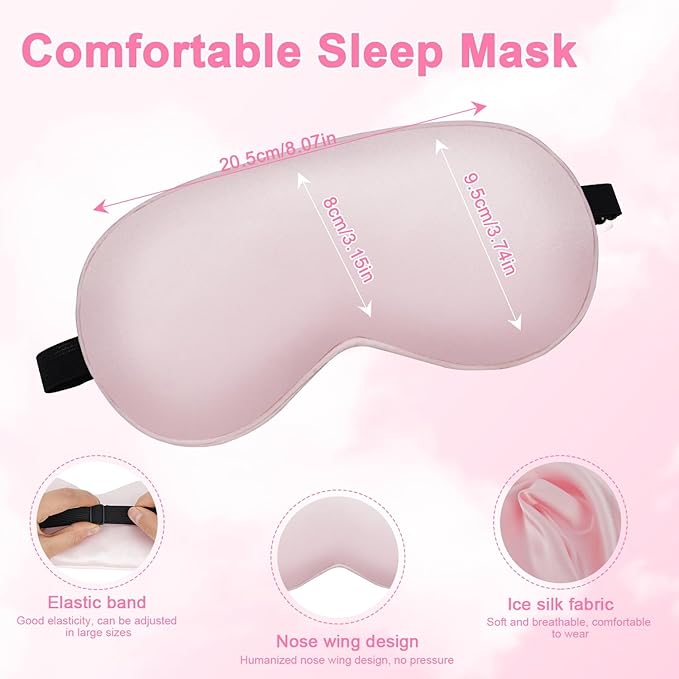 Sleep mask w/Cooling Gel Eye Mask, Reusable Ice Silk Blackout Eye Cover - Image 4