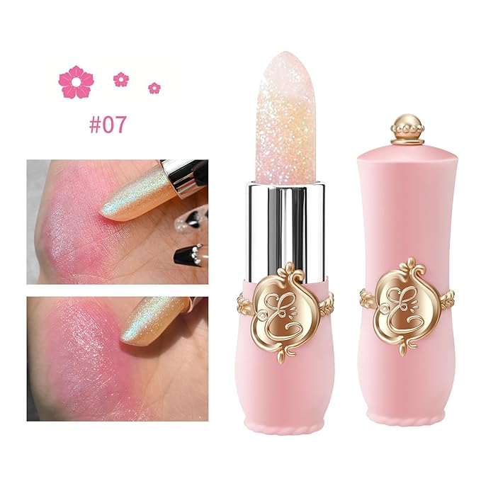 BestLand 6 Pcs/Set Flower Jelly Lipstick Set Temperature Change Moisturizer - Image 6