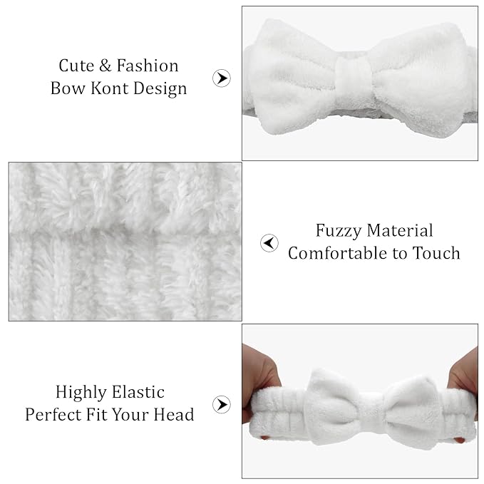 8 Pack SKincare Headband for Washing Face, Spa Headbands for Women Girls Cute - Image 5