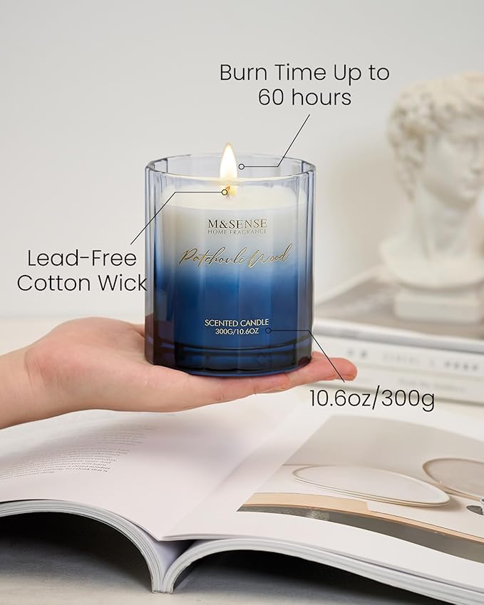 M&SENSE Sandalwood Patchouli Scented Candle - Image 4