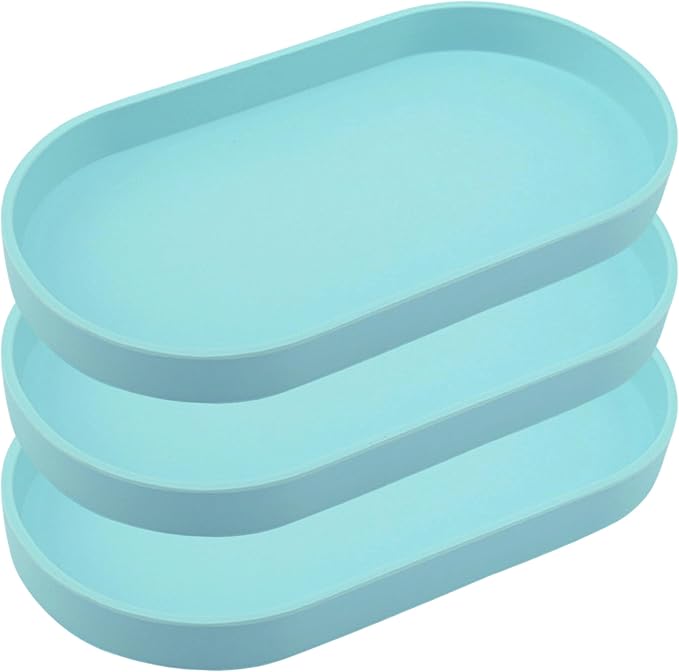 Blue Small Tray, 3 Pack Oval Tray by VCREATC-VCREATEFORCUSTOMER