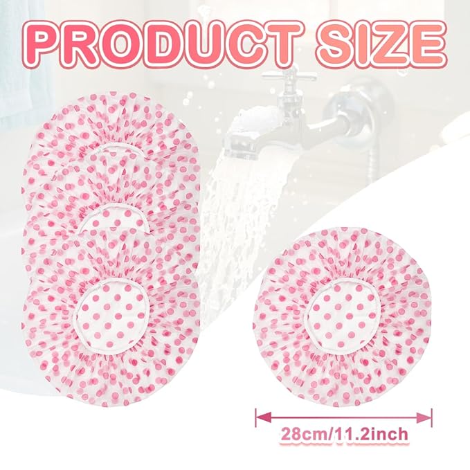 18 Pack Shower Caps for Women, Waterproof Reusable & Disposable Adjustable Bath - Image 2
