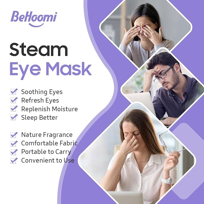 BeHoomi 30Packs Steam Eye Mask, Heated Eye Mask Warm Compress - Image 4