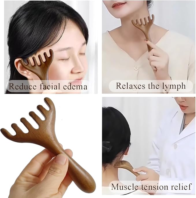 OULIGET Natural Wooden Gua Sha Tool, Wooden Gua Sha Scraping Massage Tool - Image 3